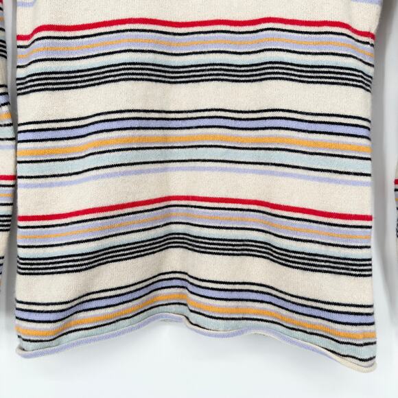 J. Crew Collection 100% Cashmere Striped Sweater Crew Neck Multicolor Pullover - Picture 3 of 11